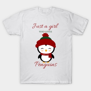 Just a girl who loves penguins - Nordic T-Shirt